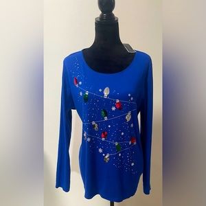 Karen Scott Size M Christmas Long Sleeve Shirt